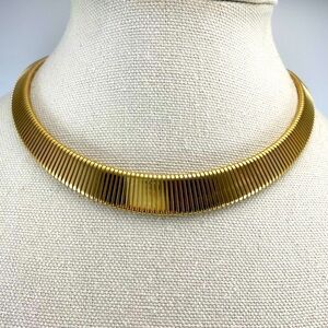 Park Lane Omega Collar Serpentine Style Gold Tone Vintage Necklace